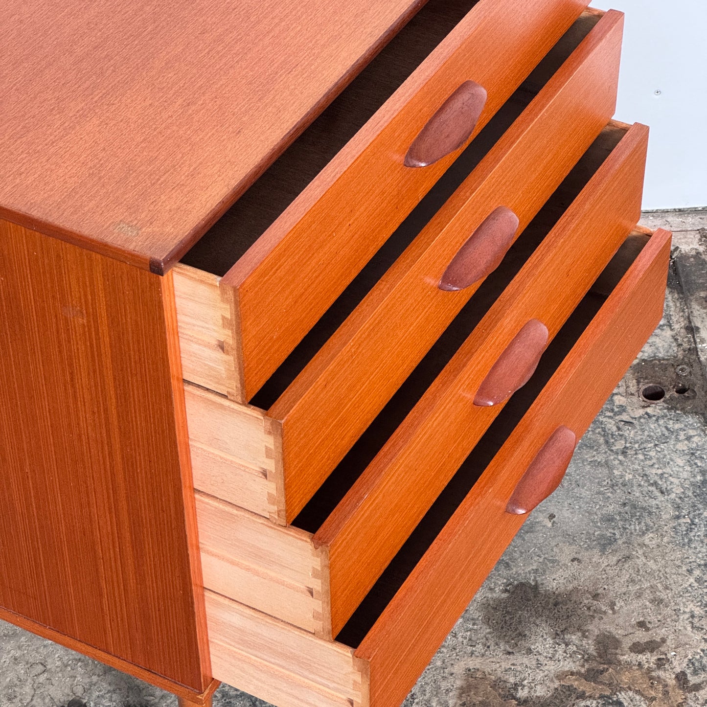 Teak Sideboard with 4 Drawers, 1960s — Mid-Century Design