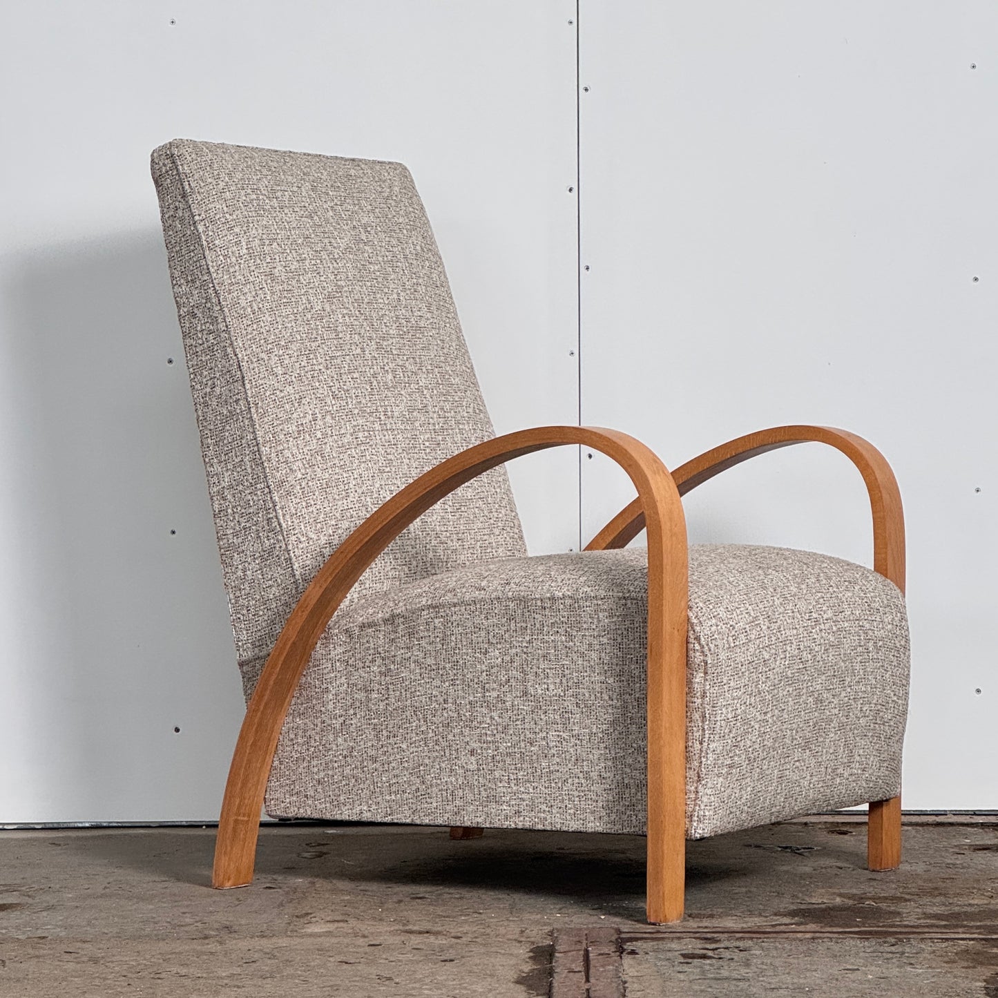 French Art Deco Armchair with Extra-High Backrest, 1930s — Fully Refurbished