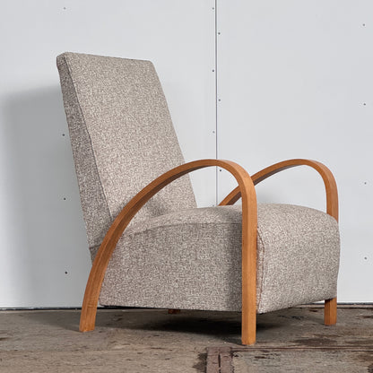 French Art Deco Armchair with Extra-High Backrest, 1930s — Fully Refurbished