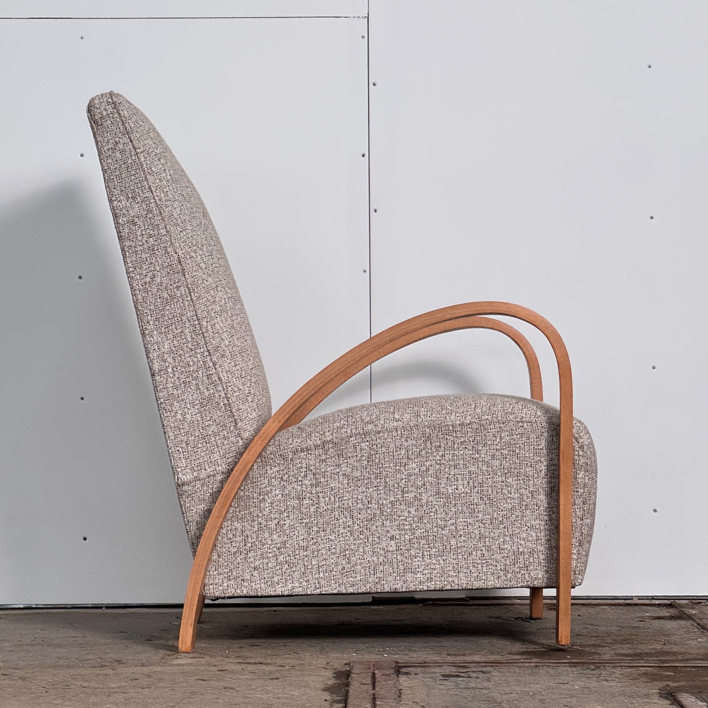 French Art Deco Armchair with Extra-High Backrest, 1930s — Fully Refurbished