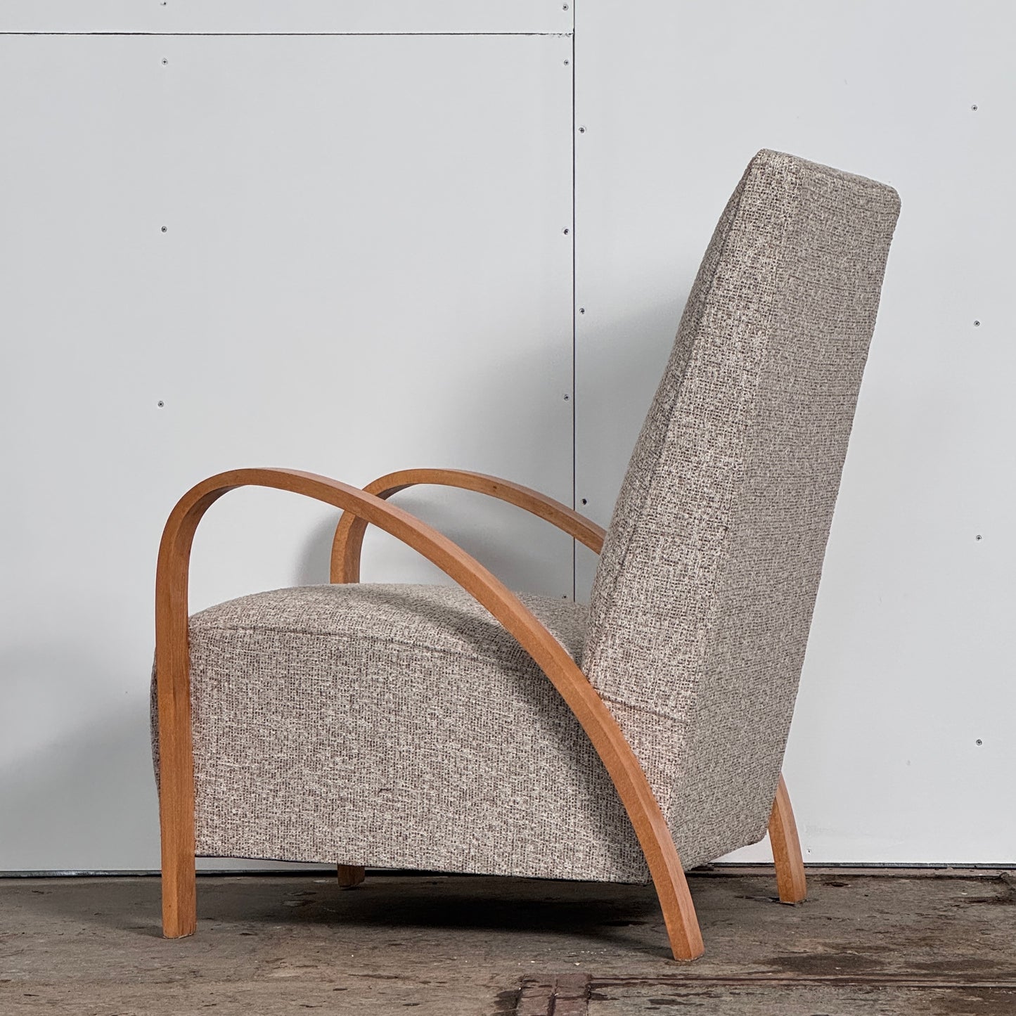 French Art Deco Armchair with Extra-High Backrest, 1930s — Fully Refurbished