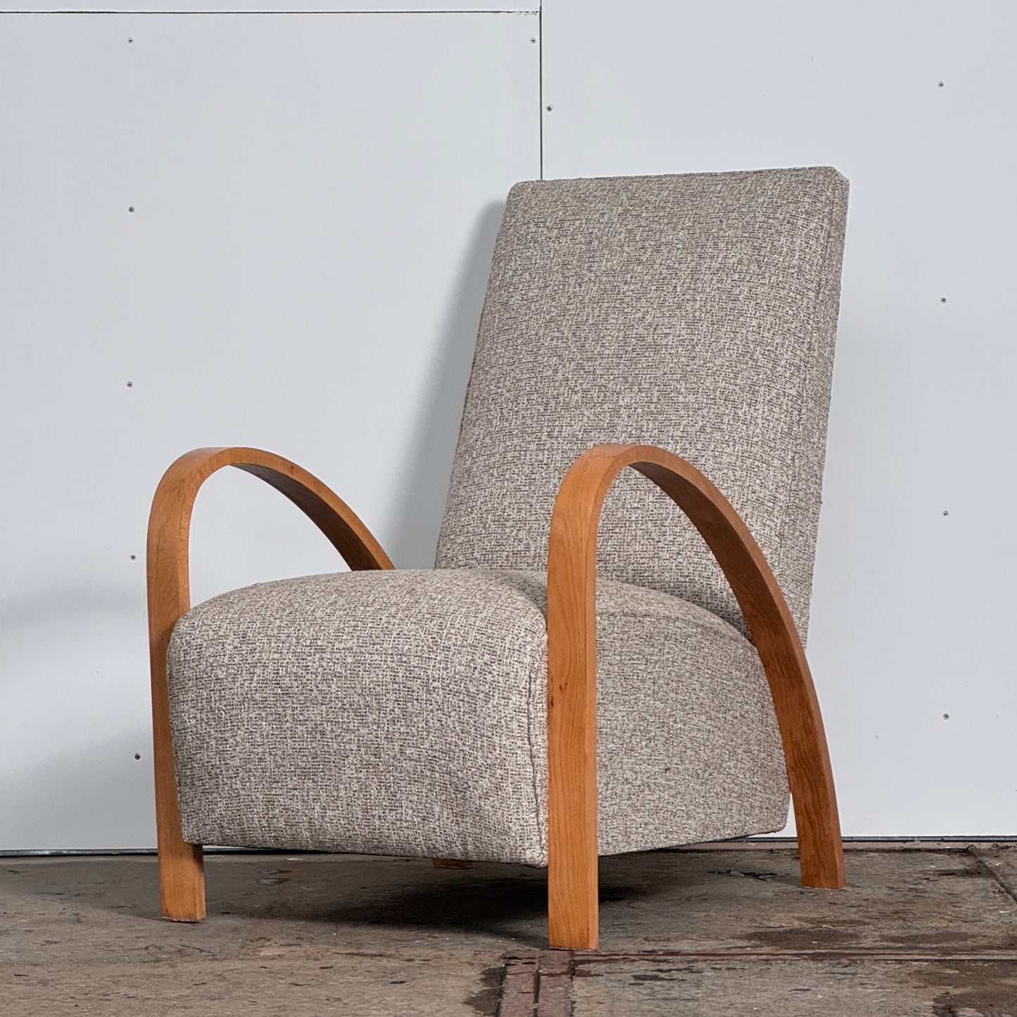 French Art Deco Armchair with Extra-High Backrest, 1930s — Fully Refurbished