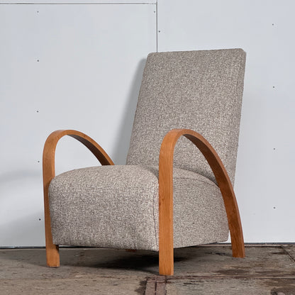 French Art Deco Armchair with Extra-High Backrest, 1930s — Fully Refurbished