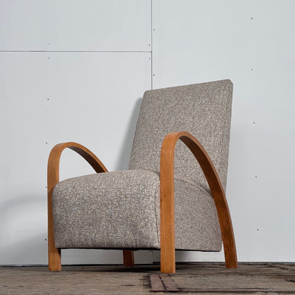 French Art Deco Armchair with Extra-High Backrest, 1930s — Fully Refurbished