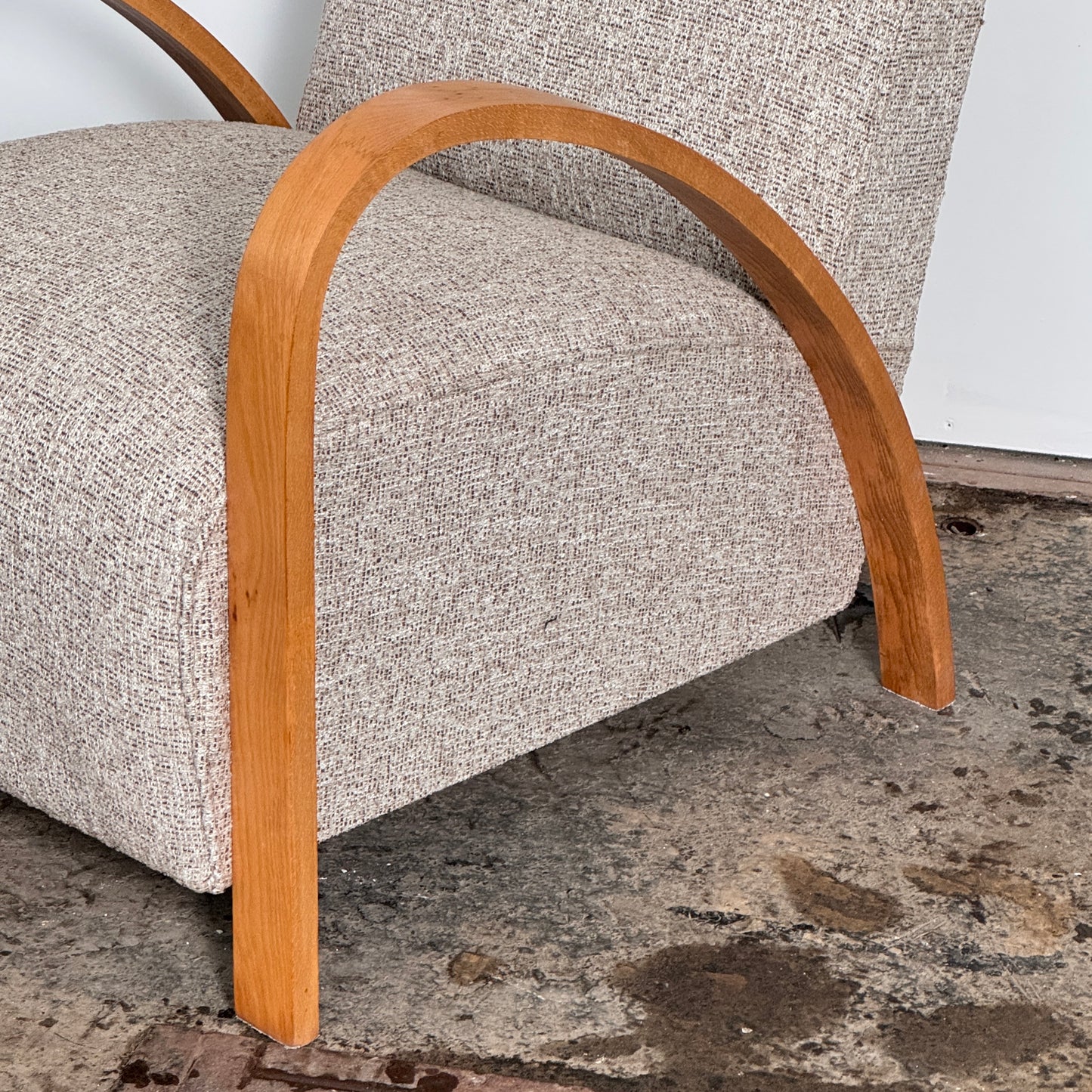 French Art Deco Armchair with Extra-High Backrest, 1930s — Fully Refurbished