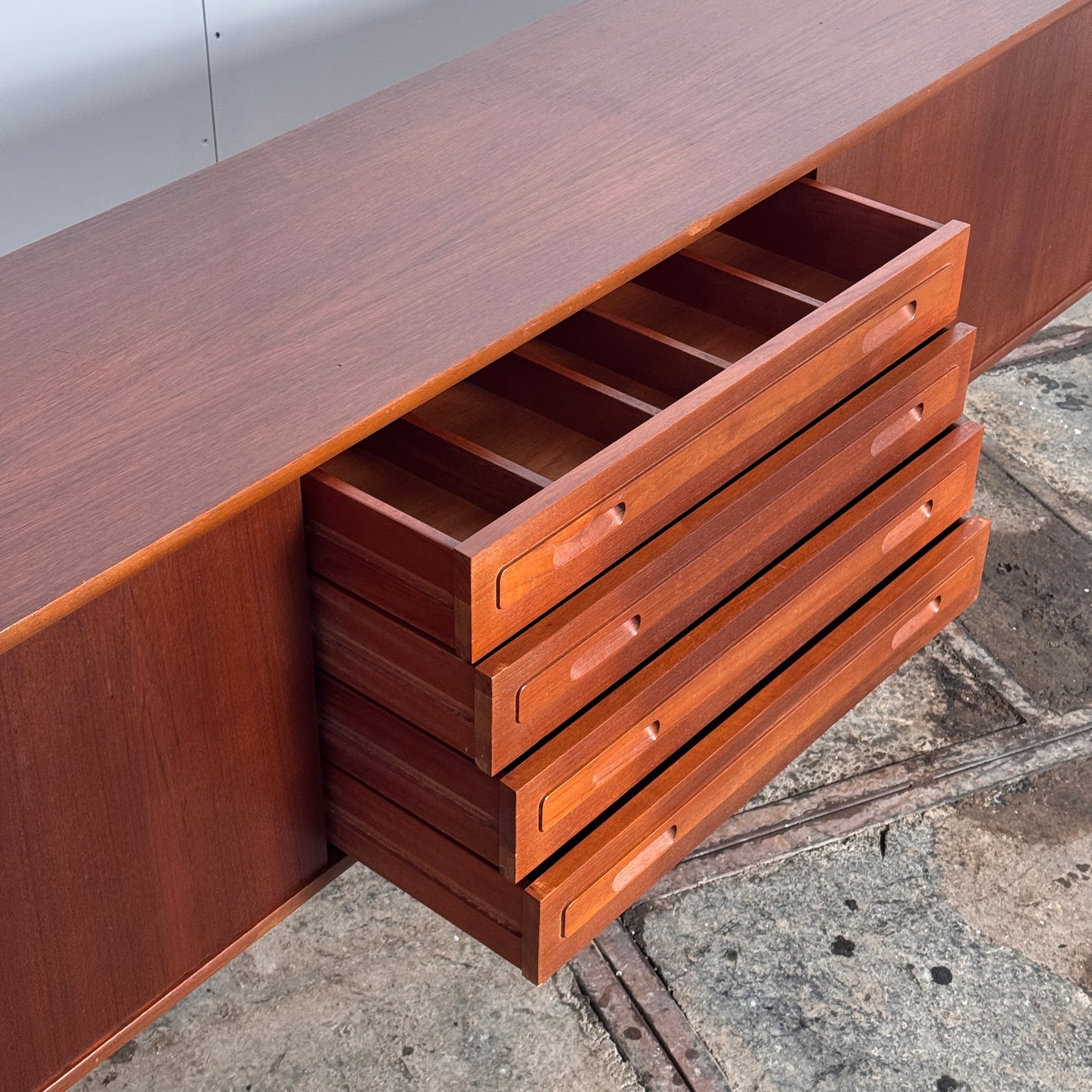 Model 45341 Teak Sideboard by Elliotts of Newbury, 1960s — British Mid-Century