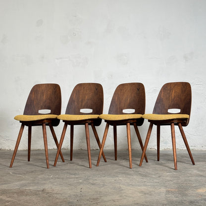 Set of 4 Fully Refurbished “Lollipop” Chairs by František Jirák for Tatra Nábytok, 1960s