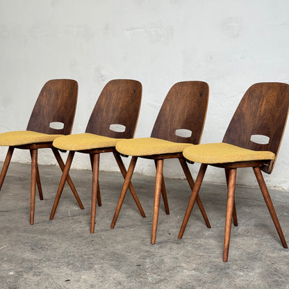 Set of 4 Fully Refurbished “Lollipop” Chairs by František Jirák for Tatra Nábytok, 1960s