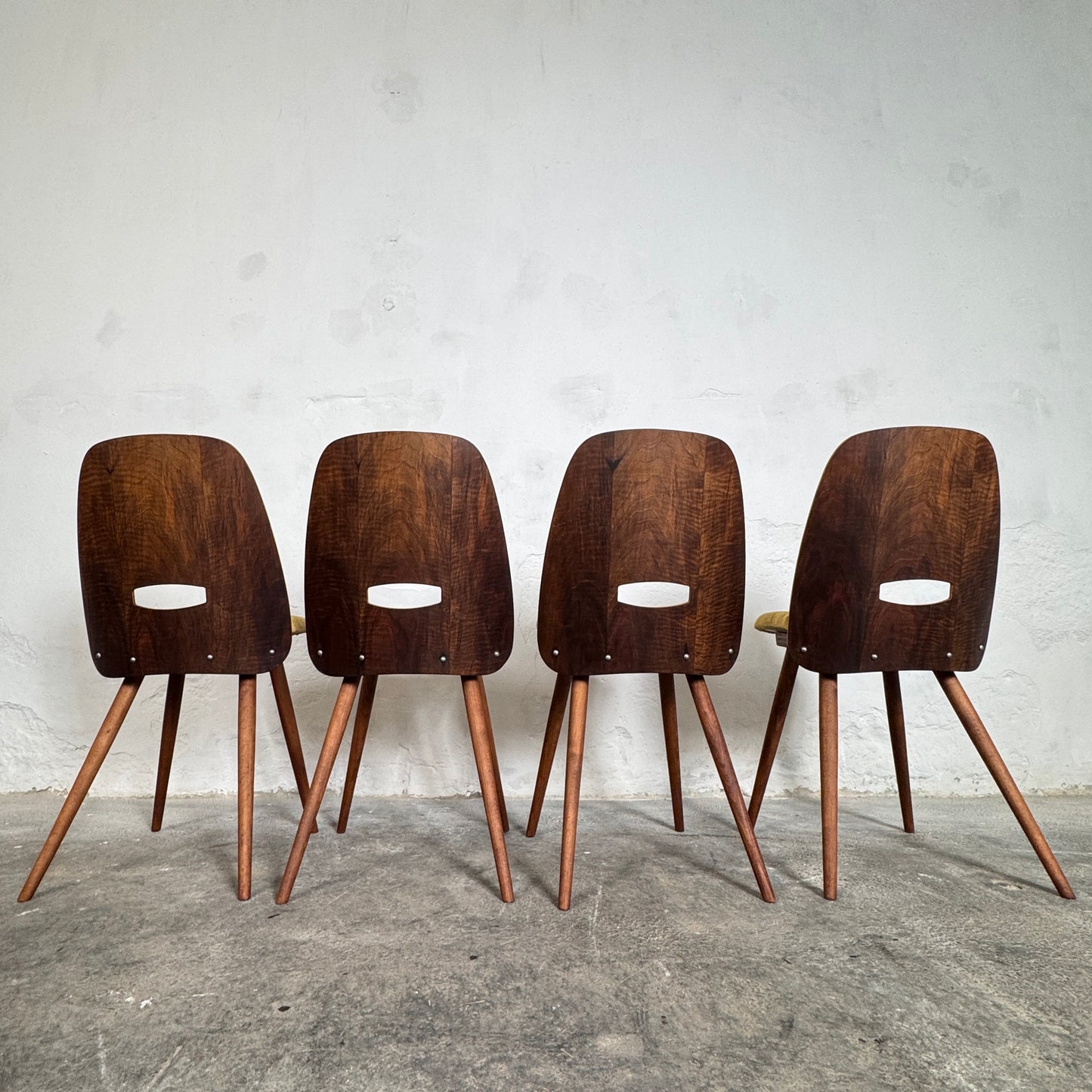 Set of 4 Fully Refurbished “Lollipop” Chairs by František Jirák for Tatra Nábytok, 1960s