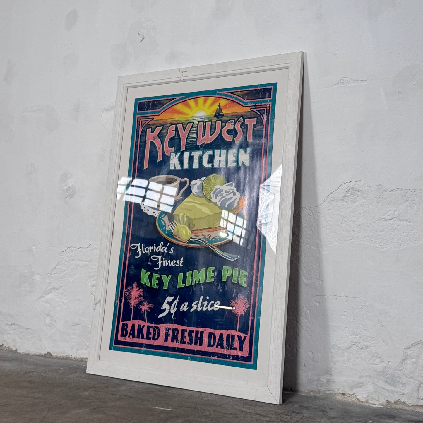 Key West Kitchen Paper Poster, Framed – Vintage Wall Art