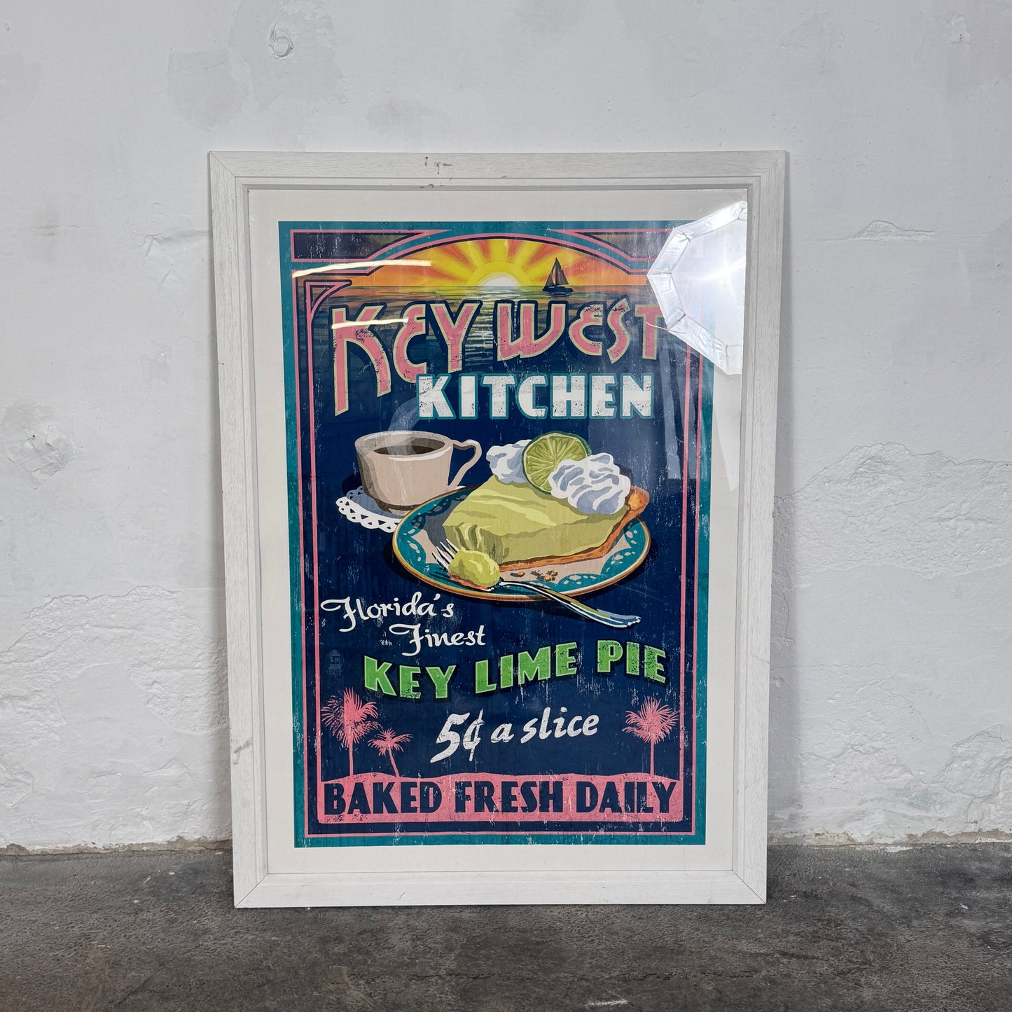 Key West Kitchen Paper Poster, Framed – Vintage Wall Art