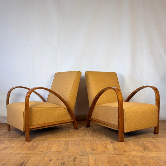Pair of fully restored French art deco armchairs 1960s
